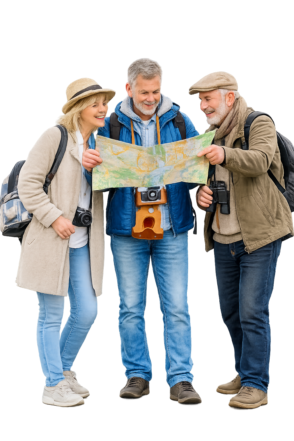 Group of friends planning travel